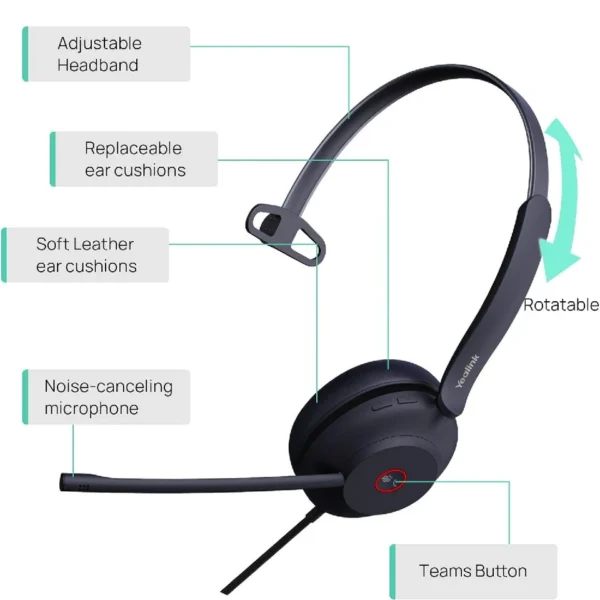 Alternative view of Yealink UH37 Mono USB Headset