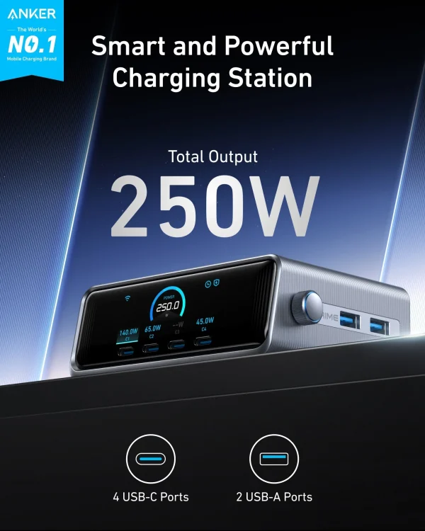 Alternative view of Anker Prime Charger (250W, 6 Ports, GaNPrime)
