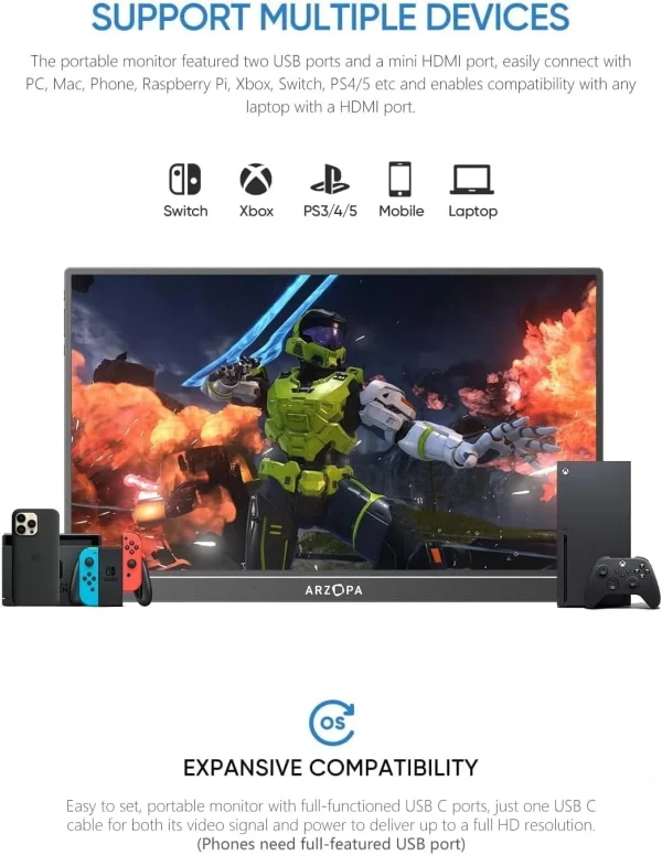 Alternative view of ARZOPA A1 15.6-inch FHD Lightweight Portable Travel Monitor