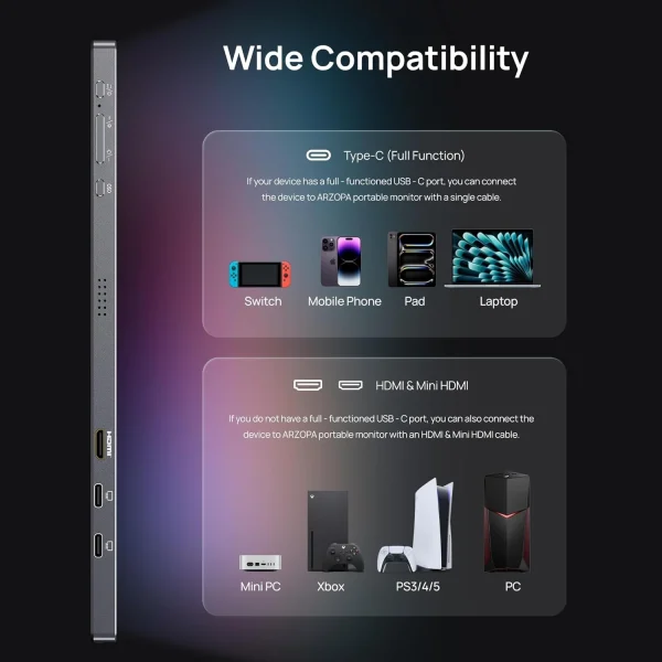 Alternative view of ARZOPA Z3FC 16.1-inch 2.5K 180Hz Portable Gaming Monitor FreeSync