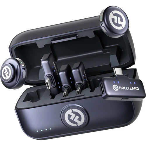 Hollyland LARK M3 Combo 2TX&4RX Wireless Microphone System With 2 Clip On Mic