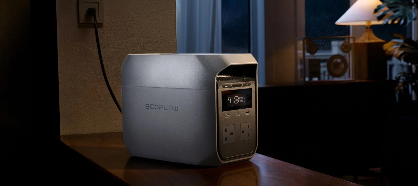 EcoFlow DELTA 3 Classic, charging from mains power indoors