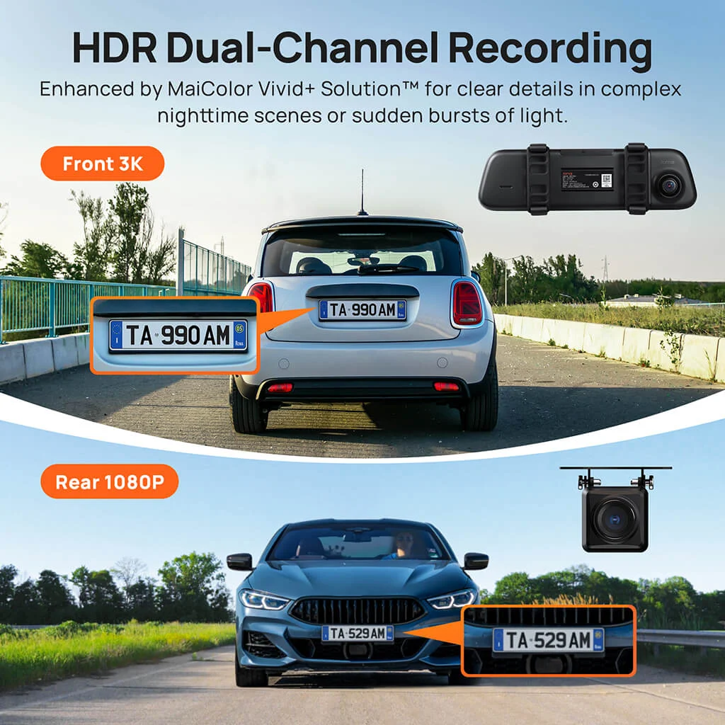 70mai STARVIS 2 Rearview Dash Cam S500 Set 7