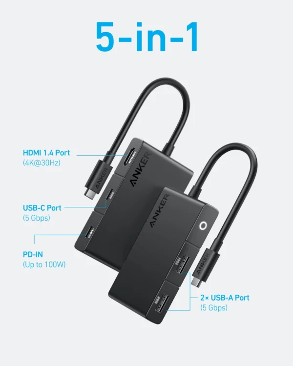 Alternative view of Anker 332 USB-C Hub (5-in-1)