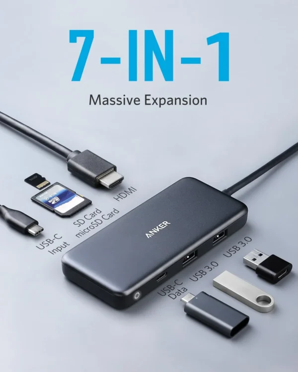 Alternative view of Anker 341 USB-C Hub (7-in-1)