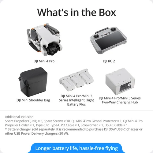 DJI Mini 4 Pro Drone With RC 2 (Fly More Combo Plus) 1