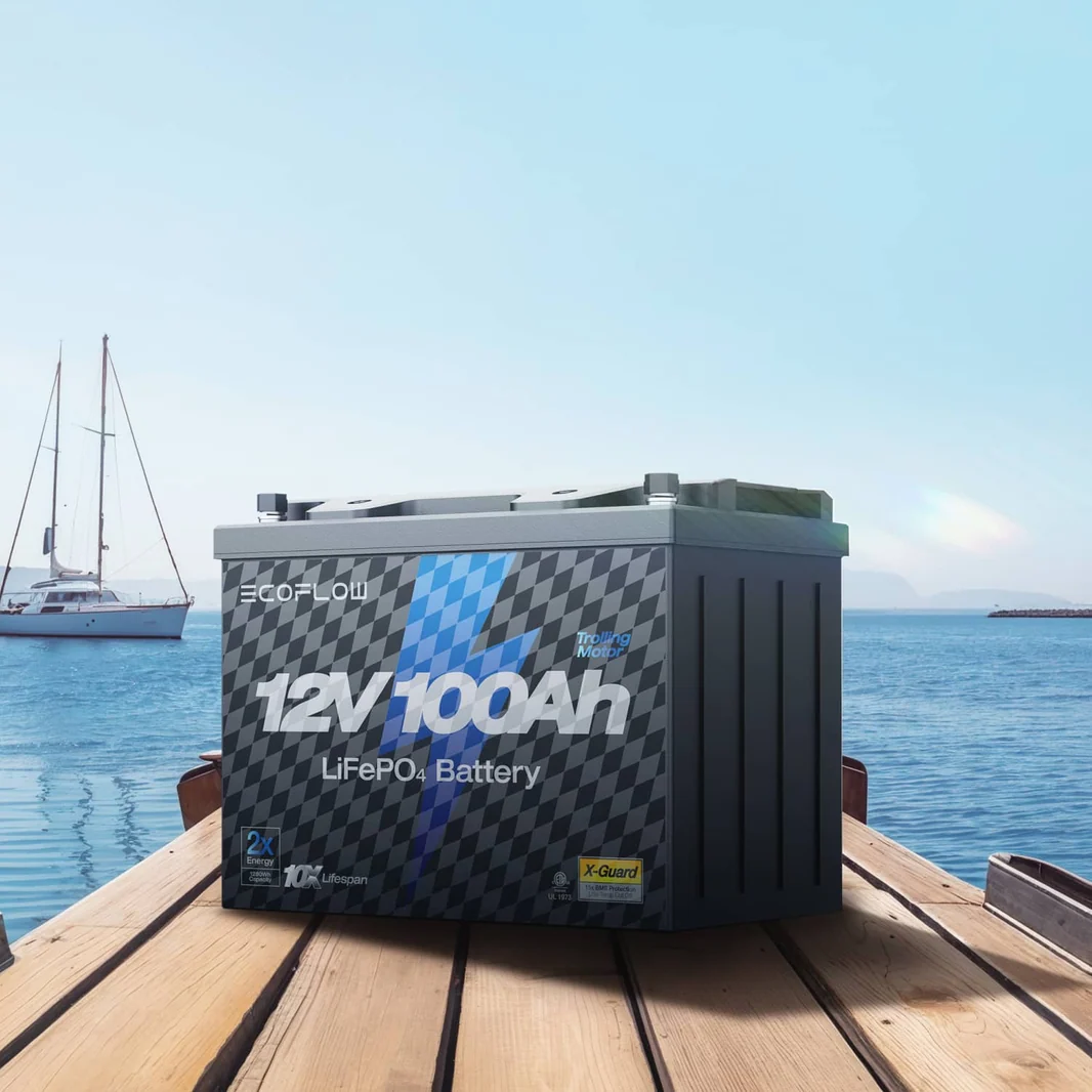 EcoFlow 12V 100Ah LiFePO4 Deep Cycle Battery Marine Use Example