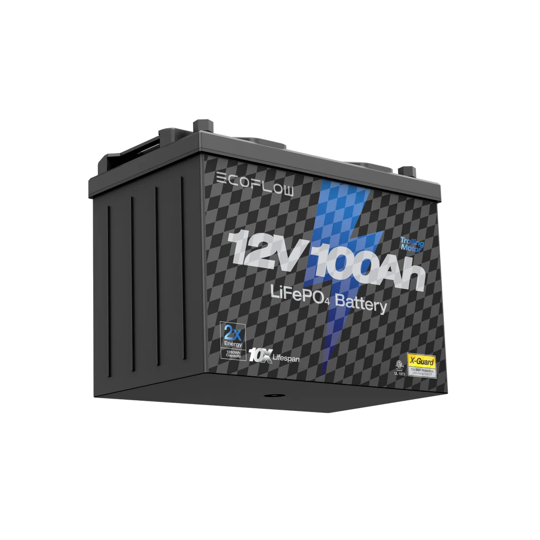 EcoFlow 12V 100Ah LiFePO4 Deep Cycle Battery Terminal And Handle View
