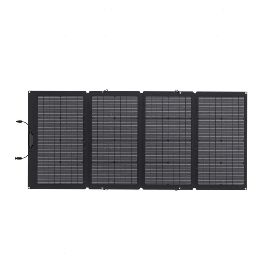 EcoFlow 220W Bifacial Portable Solar Panel Unfolded Front View