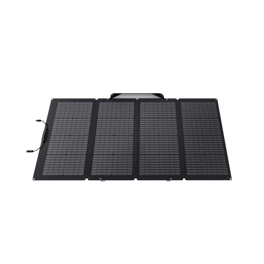 EcoFlow 220W Bifacial Portable Solar Panel Unfolded Tilted View