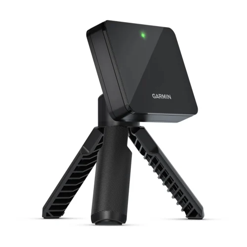 Garmin Approach R10, angled view on the tripod
