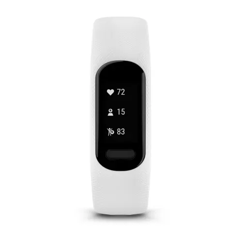 Garmin vívosmart 5 White with Small/Medium silicone band, front activity display