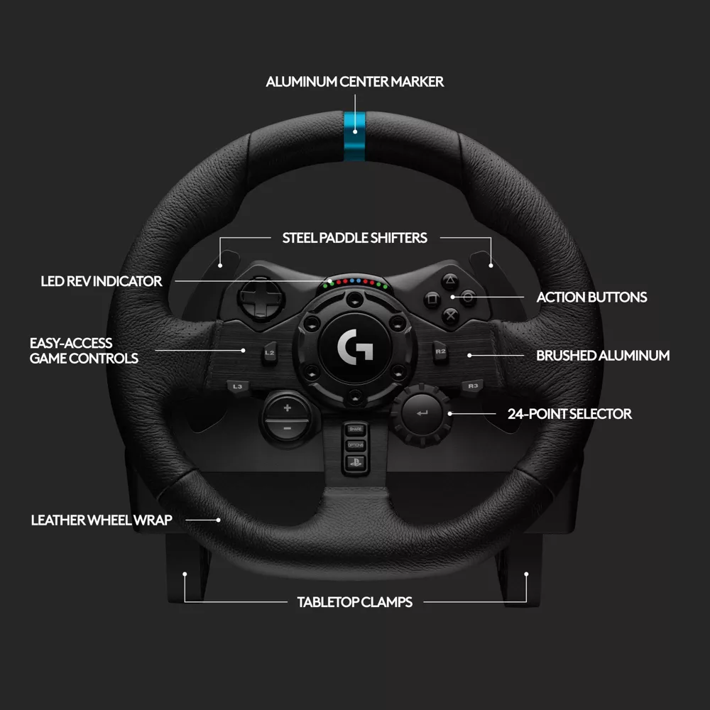 Logitech G923 TRUEFORCE Sim Racing Wheel & Pedals PC, PS4 & PS A