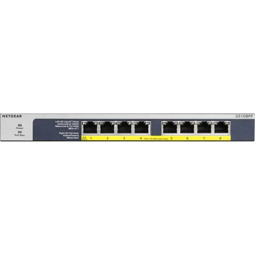 Alternative view of NETGEAR GS108PP 8-Port Gigabit PoE+ Switch