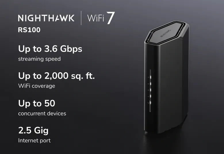 NETGEAR Nighthawk RS100 Wi Fi 7 Router A