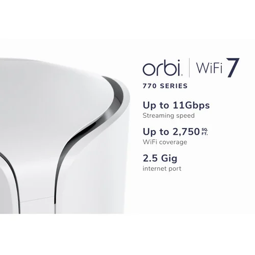 NETGEAR Orbi 770 BE11000 Wireless Tri Band Mesh Wi Fi Satellite (White) E