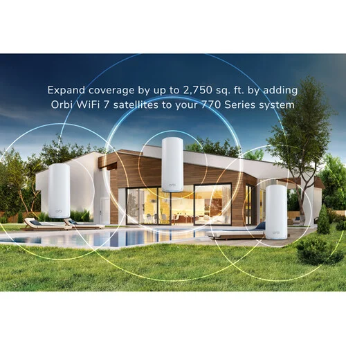 NETGEAR Orbi 770 BE11000 Wireless Tri Band Mesh Wi Fi Satellite (White) F