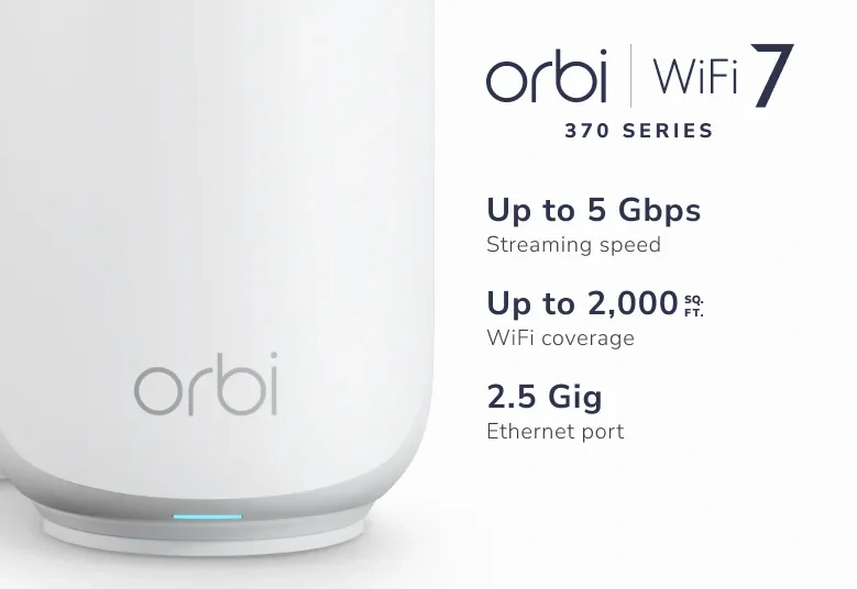 NETGEAR Orbi RBE373 Wi Fi 7 Mesh System A