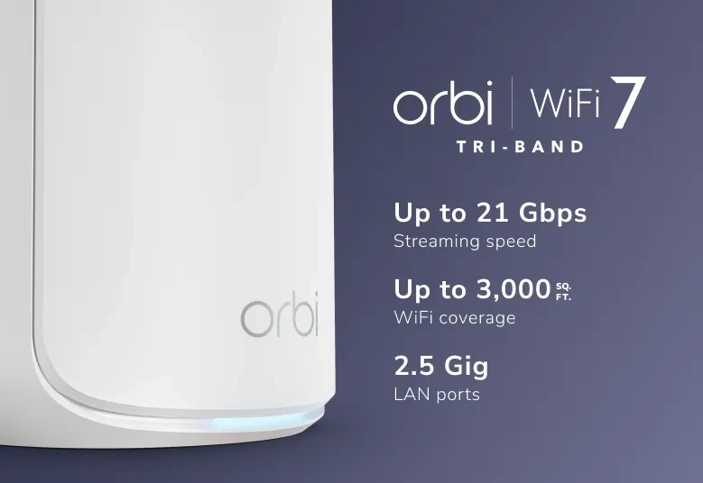 NETGEAR Orbi RBE870 Wi Fi 7 Mesh System C