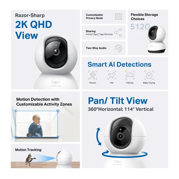 Alternative view of TP-Link Tapo C220 Pan/Tilt AI Wi-Fi Camera