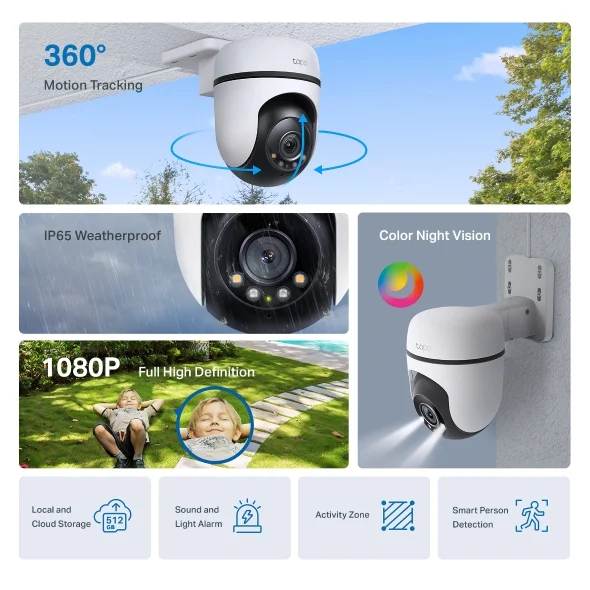 TP Link Tapo C500 Outdoor Pan Tilt Wi Fi Camera D