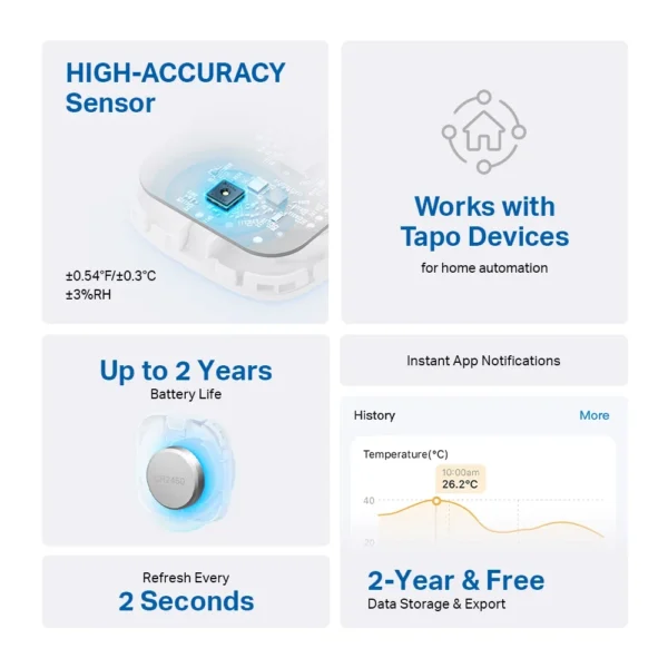 Alternative view of TP-Link Tapo T310 Temperature & Humidity Sensor