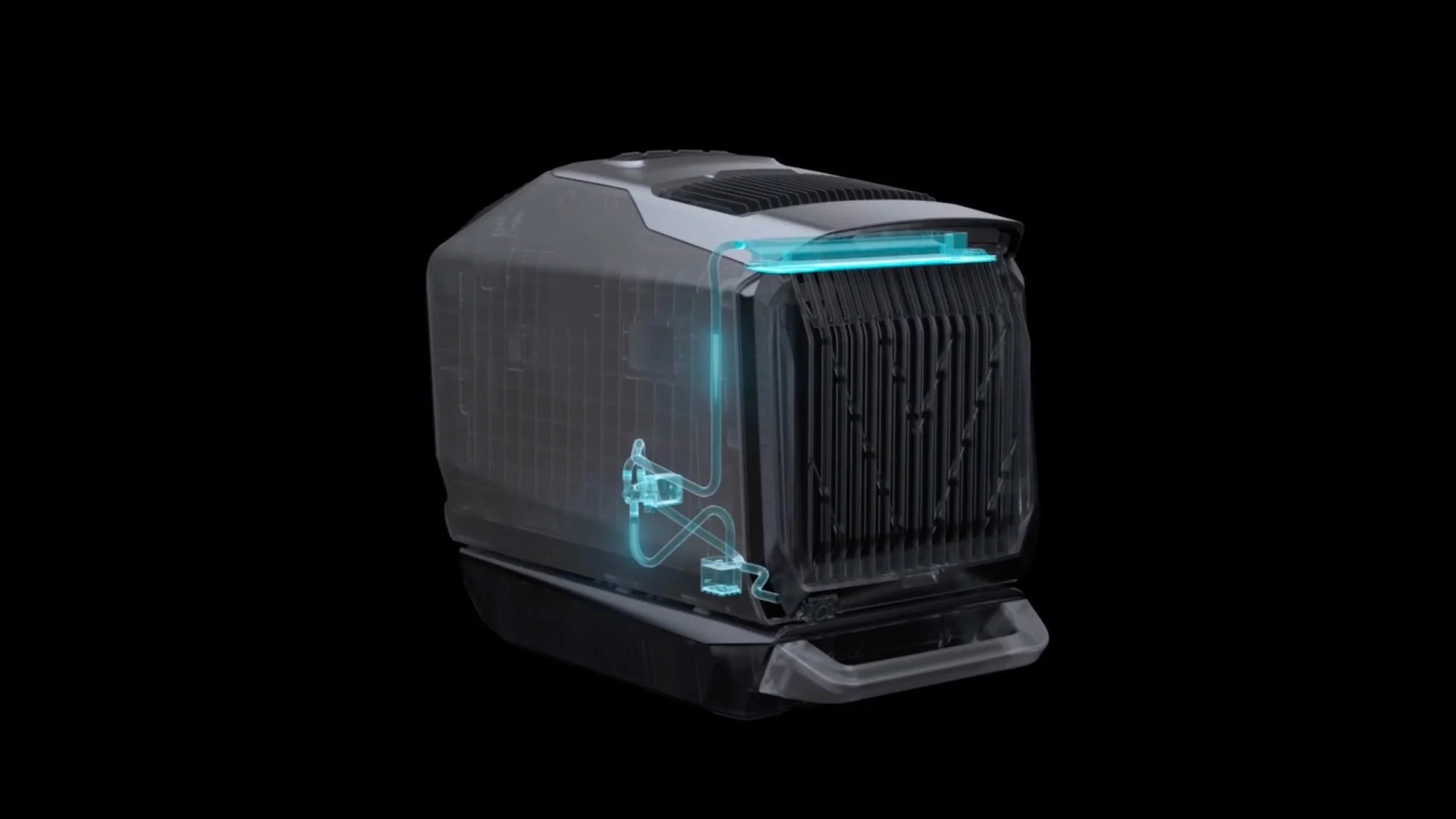 EcoFlow WAVE 2 Portable Air Conditioner, internal cooling design - optional add-on battery shown