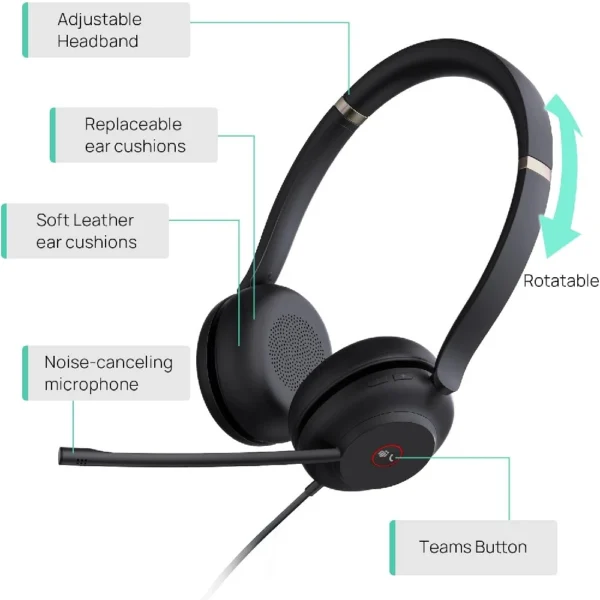 Alternative view of Yealink UH37 Dual USB Headset