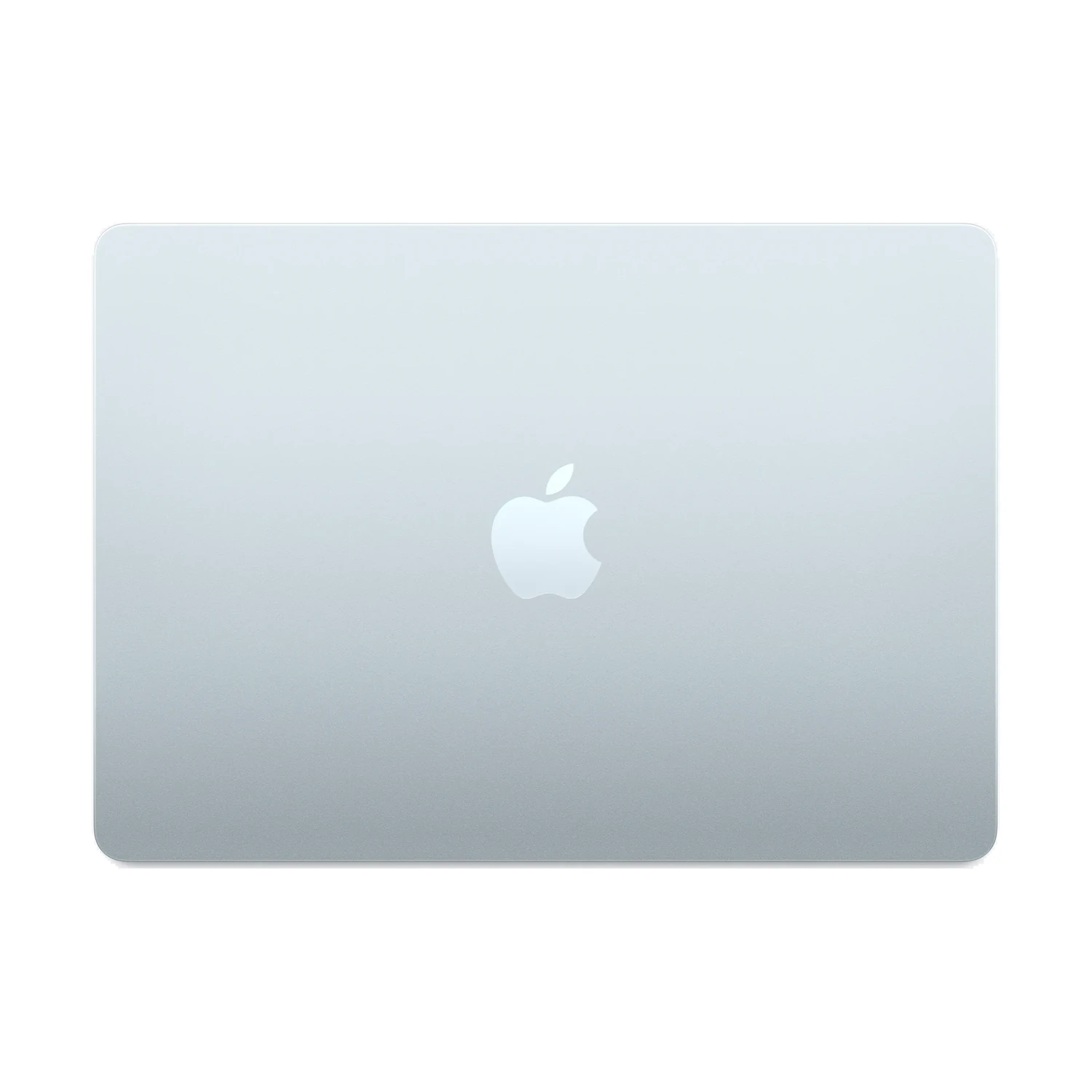 MacBook Air 13-inch M5 in Sky Blue, closed lid on white