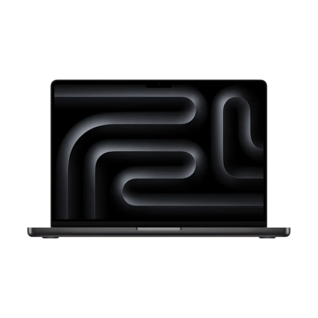 Apple MacBook Pro 14-inch (M5) in Space Black, open front view