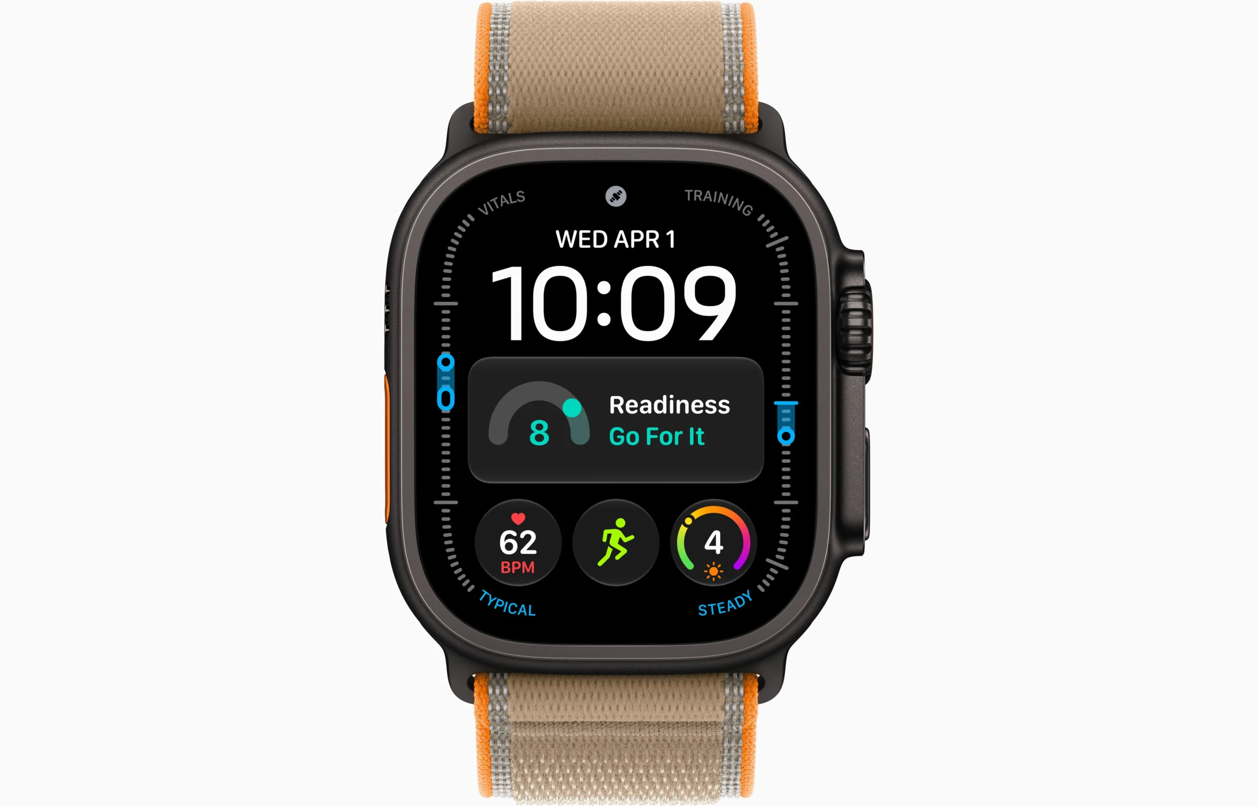 Apple Watch Ultra 4 Black Titanium Trail Loop Sand