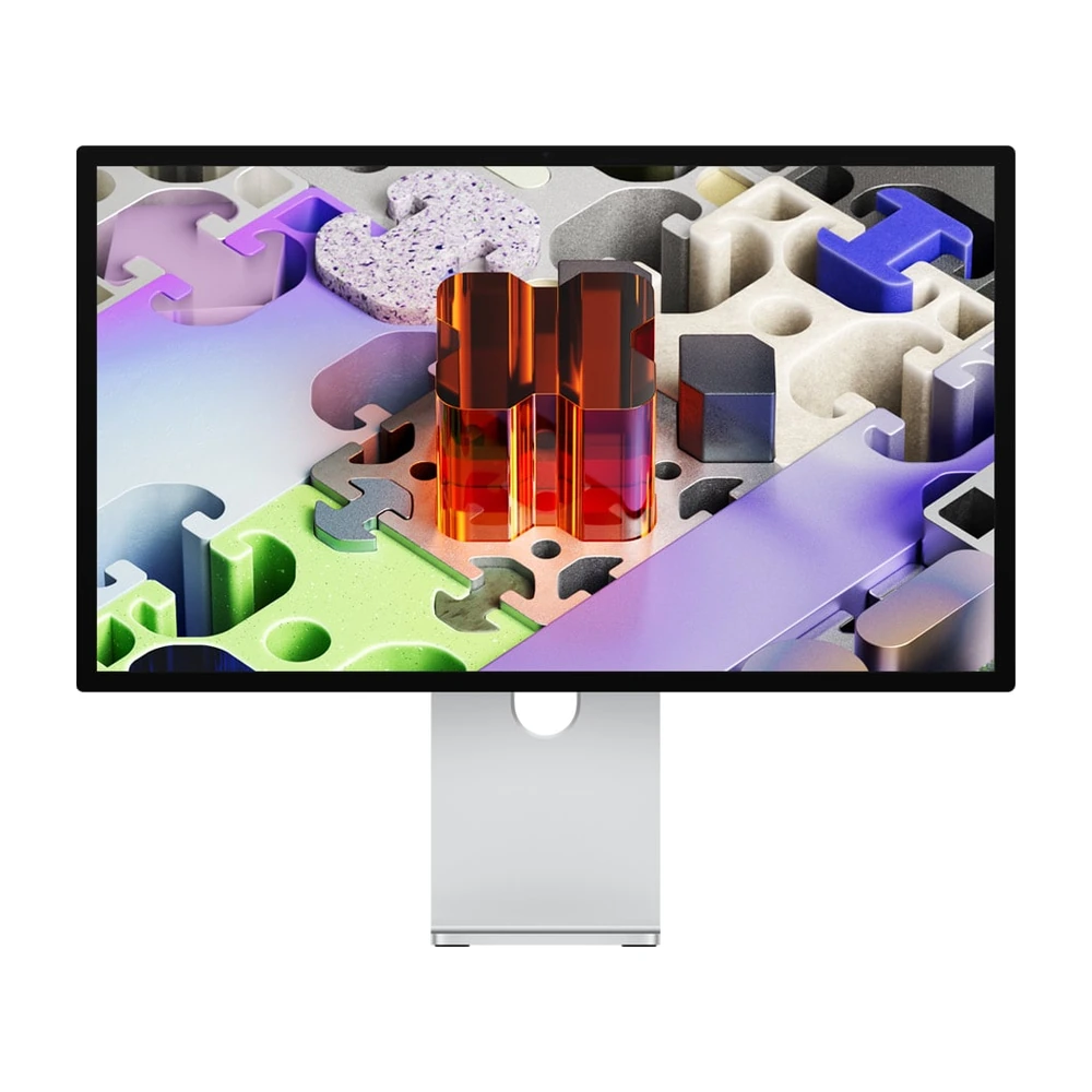 Apple Studio Display XDR 2026 with tilt- and height-adjustable stand, front view on white