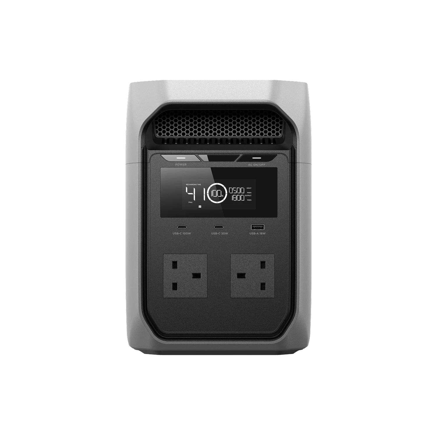 EcoFlow DELTA 3 Classic, UK front sockets and display