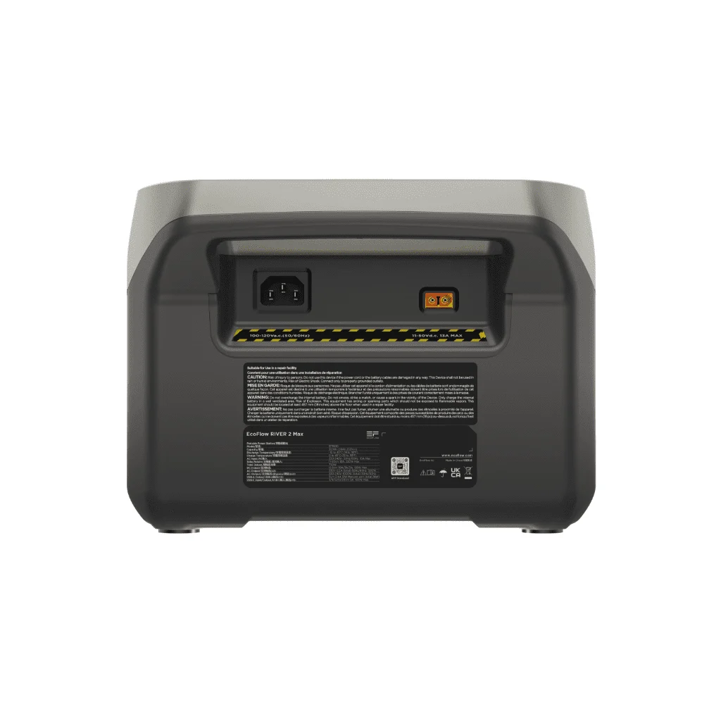 EcoFlow RIVER 2 Max, rear charging ports